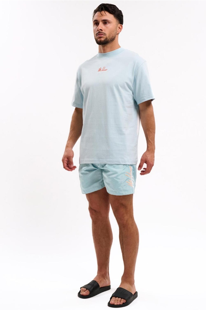 MEN SPLIT T SHIRT MM1 HS25 19 828 LIGHT BLUE/CORAL
